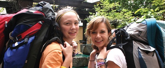 Girl Scouts backpacking